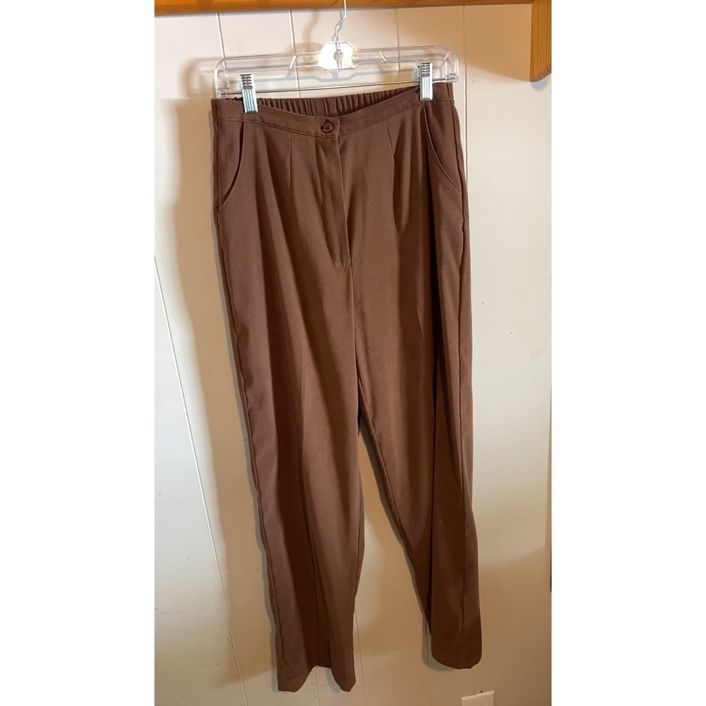 N Touch Women's Brown Elastic Waist Pants - Style 521N